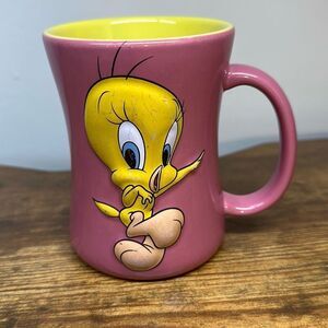Vintage 2005 Looney Tunes Tweety Bird 3D Cup Mug Pink Xpres Warner Bros.